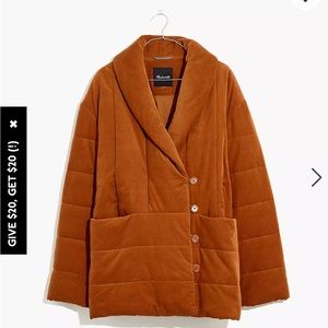 BNWT Madewell Corduroy Ensley Quilted Jacket, sold out style